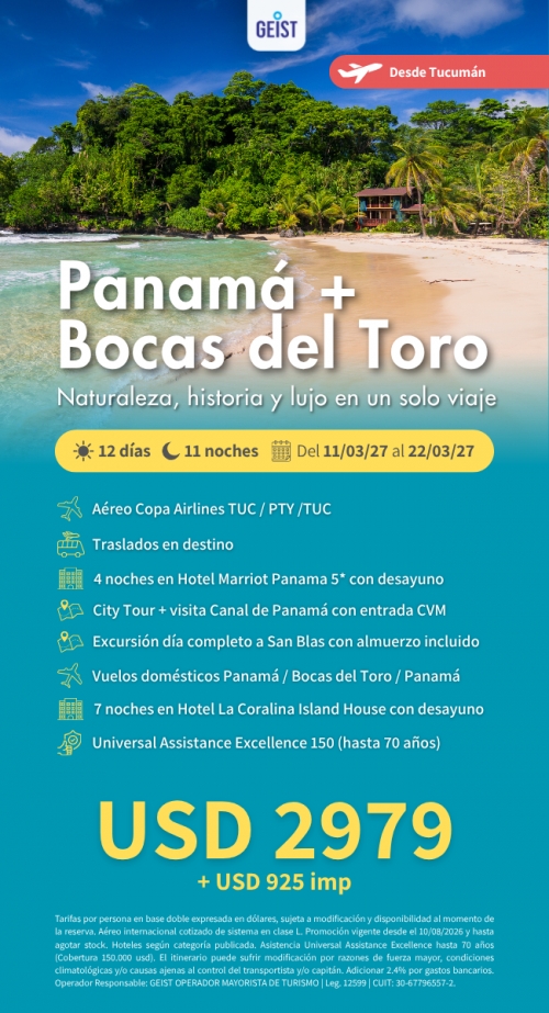 Panam� + Boca del toro desde Tucum�n